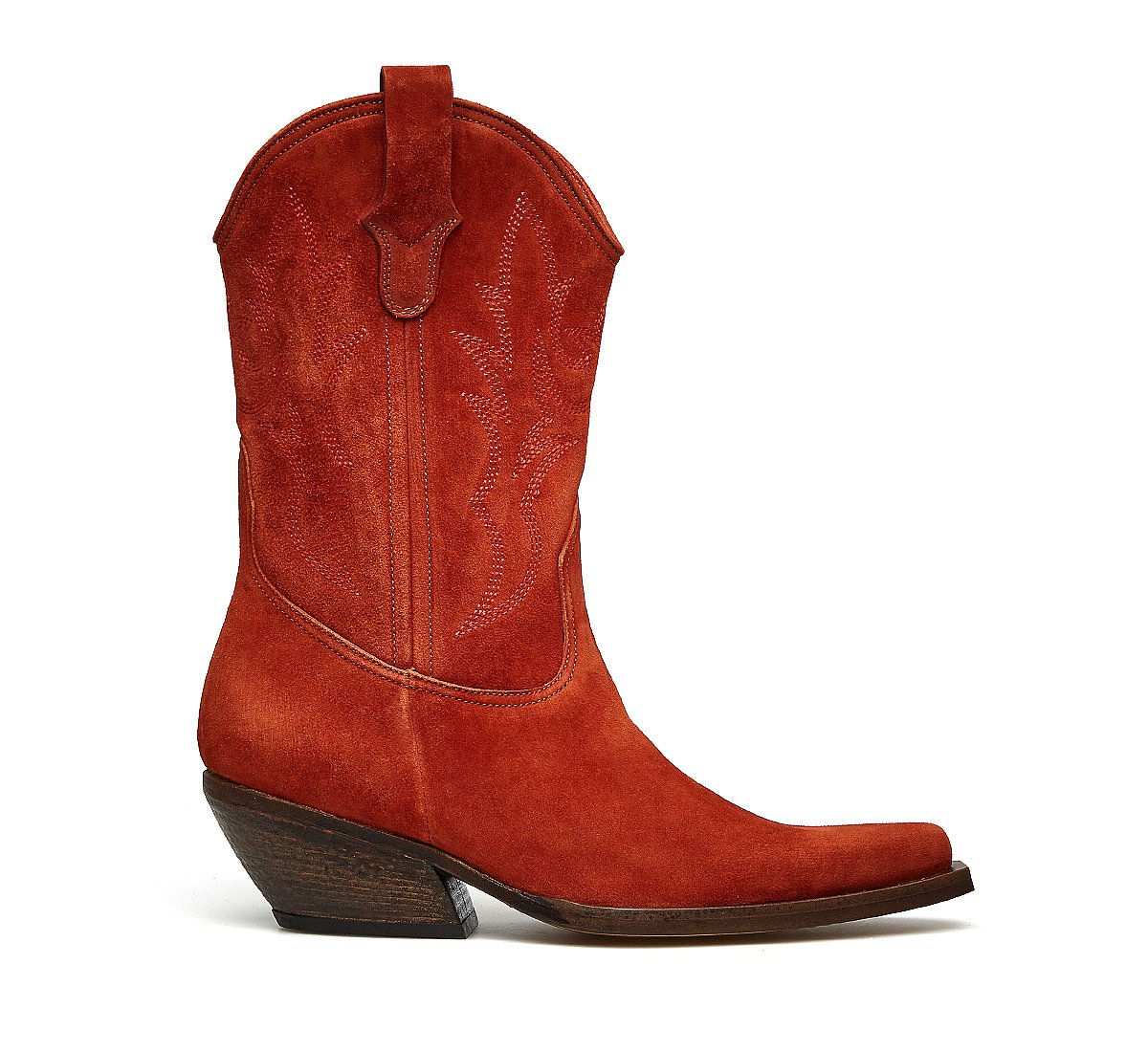 Barracuda cowboy boots in suede calfskin