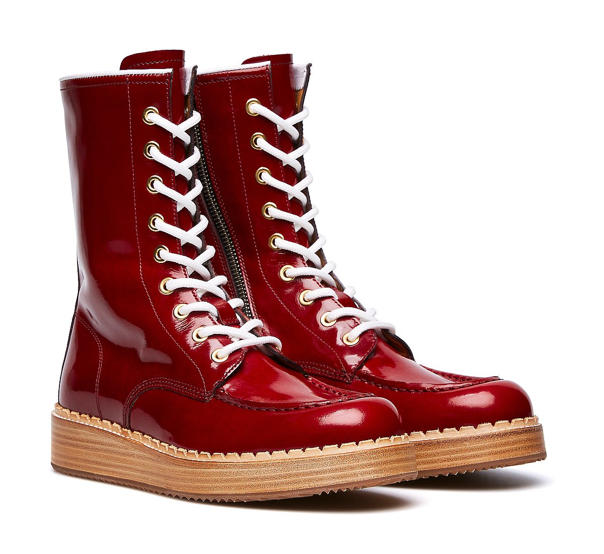 Barracuda combat boots in brushed calfskin