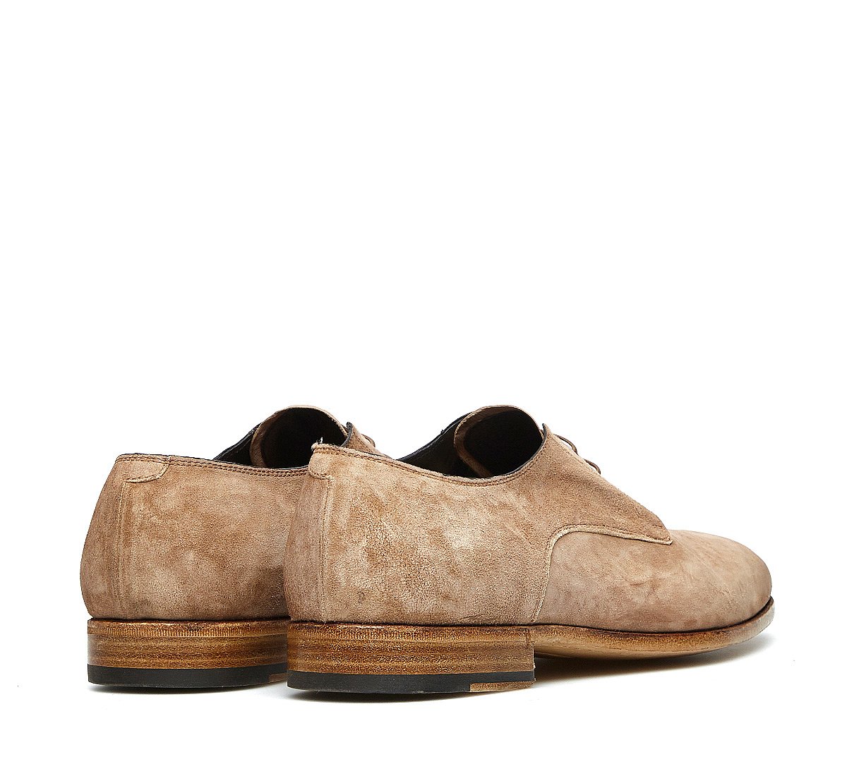 Barracuda lace-ups in soft suede calfskin