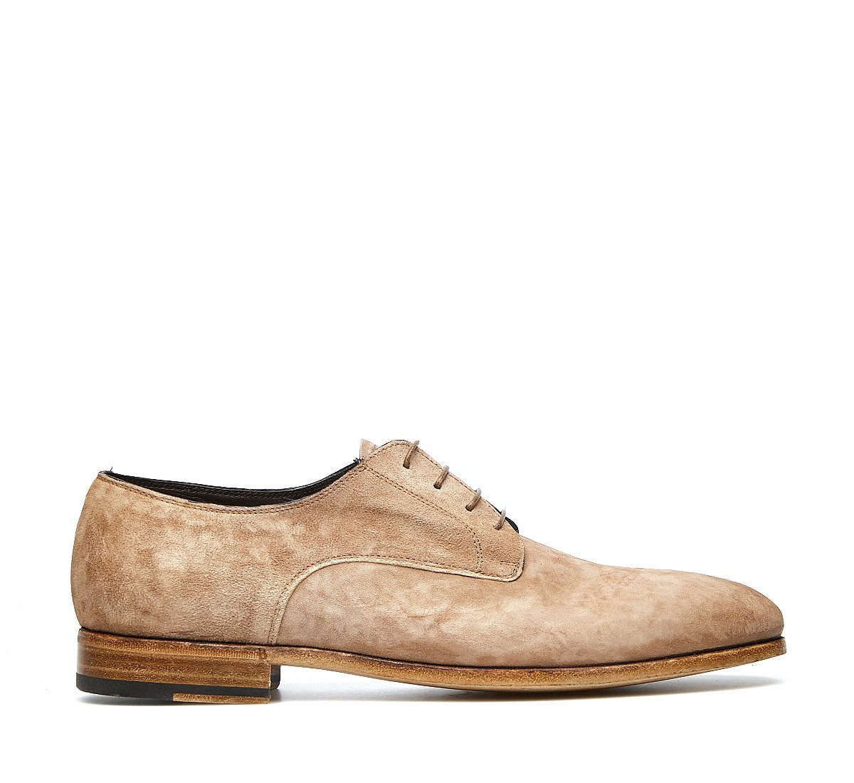 Barracuda lace-ups in soft suede calfskin