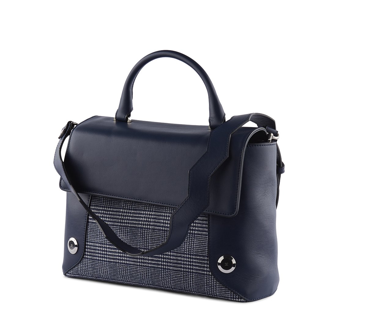 Handbag in morbida nappa e tessuto