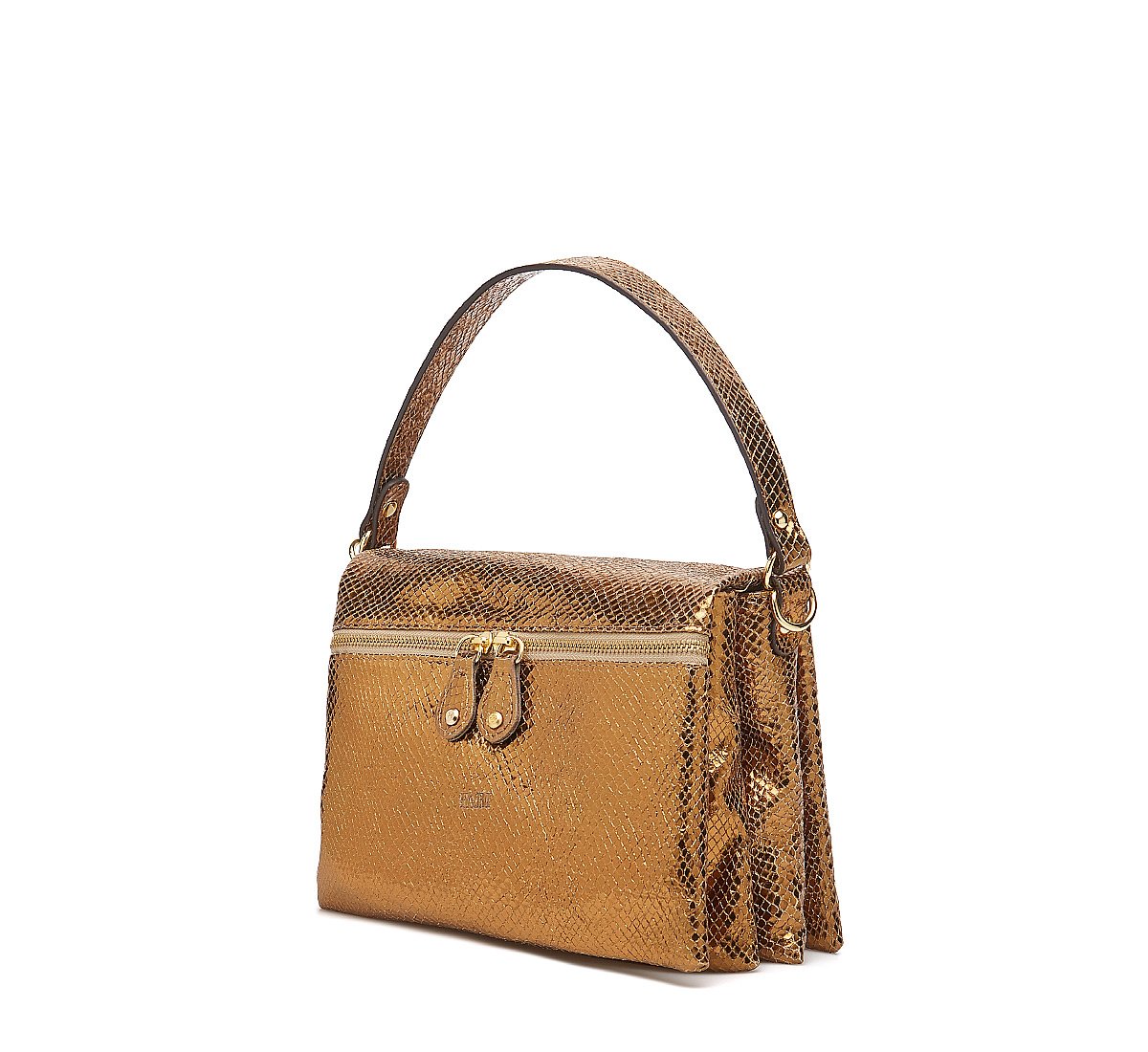 City bag in vitello laminato