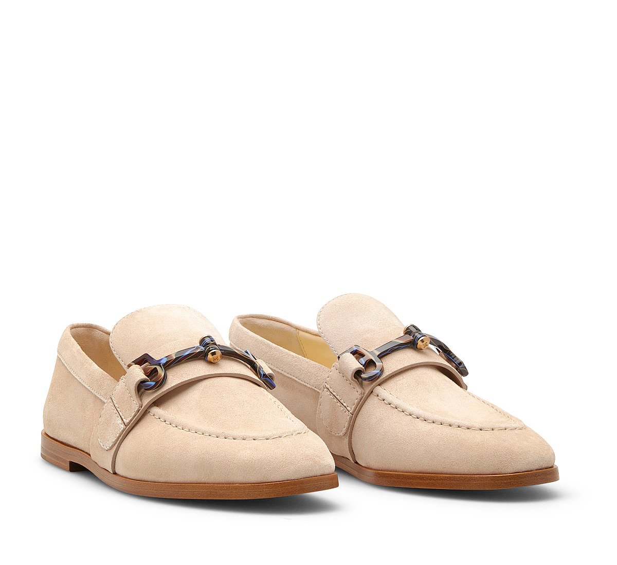 Mocassino morsetto in morbido suede