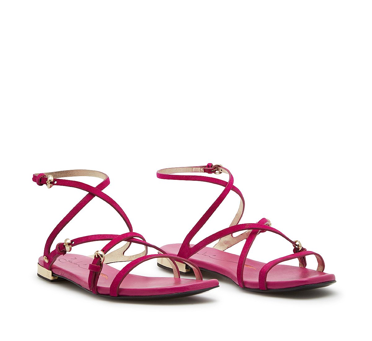 Sandalo flat in morbido suede