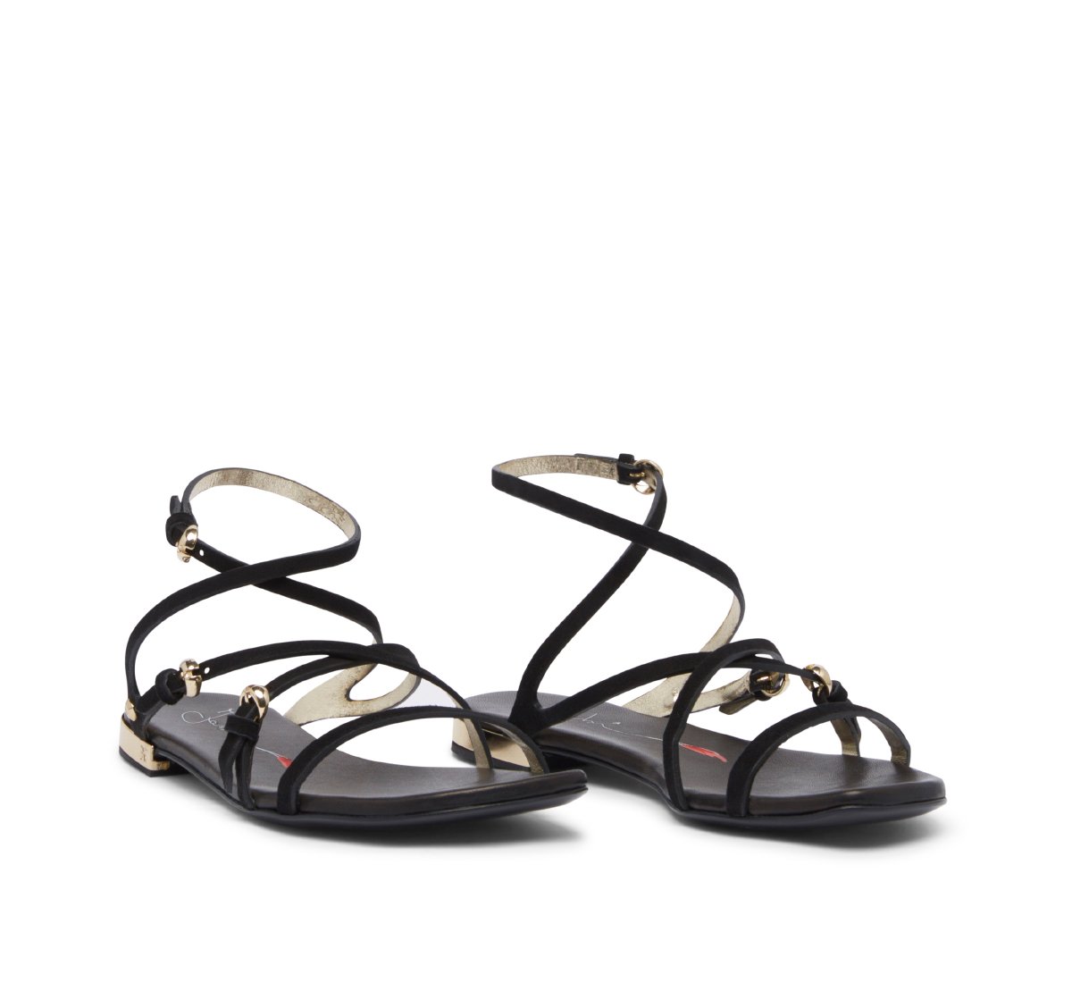 Sandalo flat in morbido suede