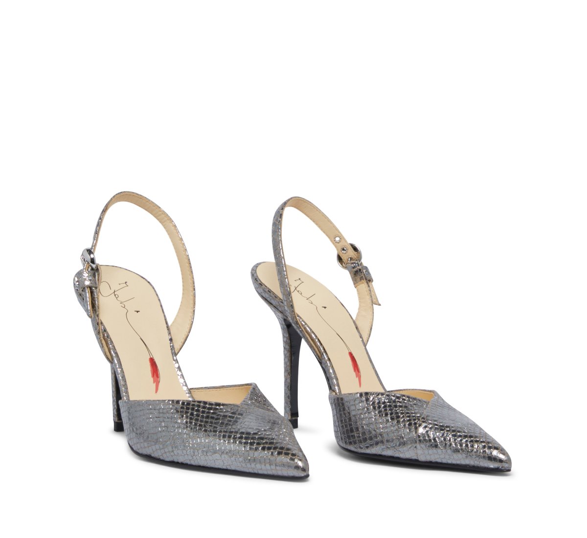 Slingback Fabi classic in laminated leather