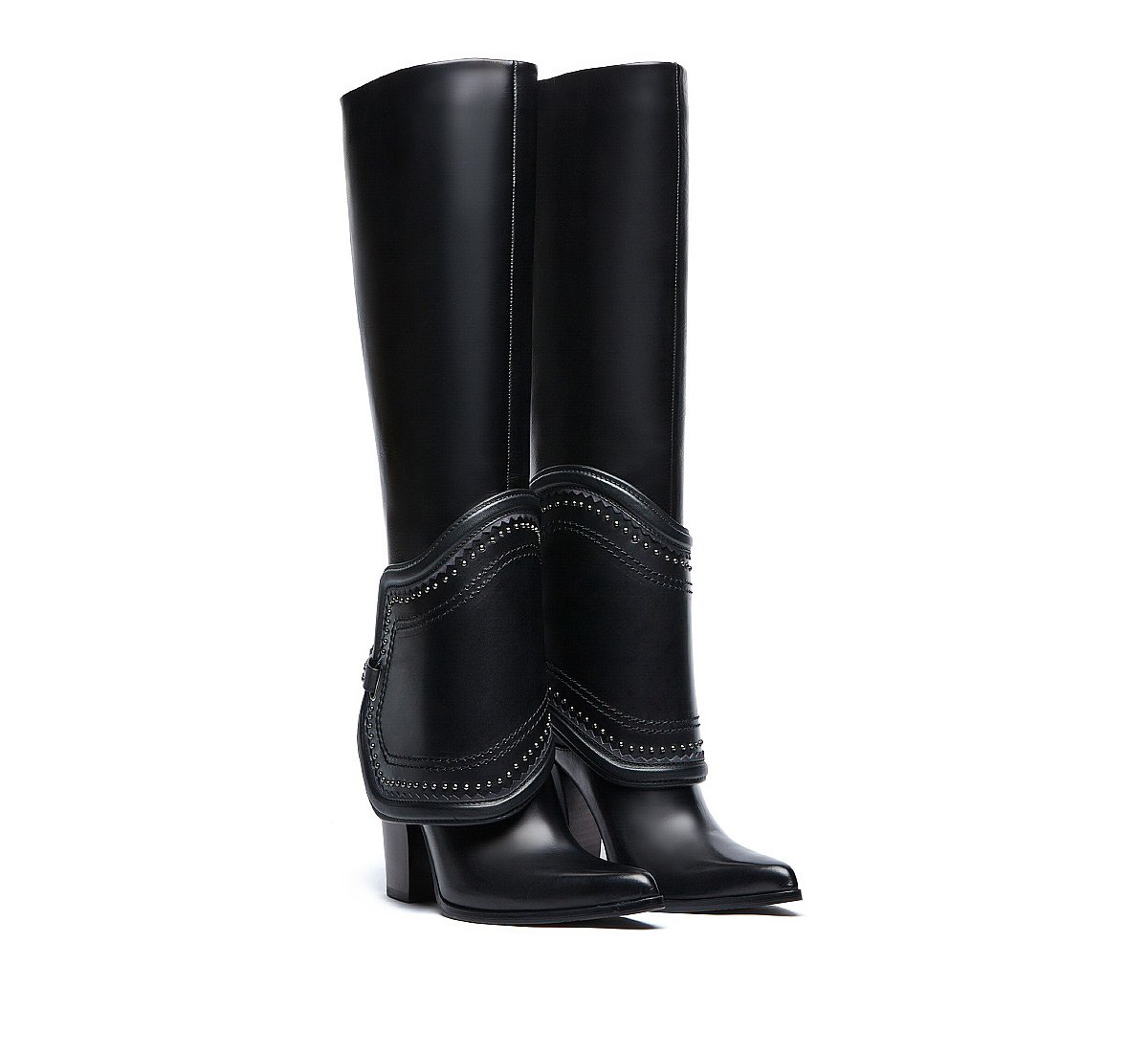 Saddle boots in luxury calf leather