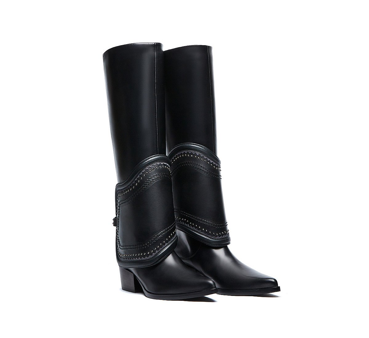 Saddle boots in luxury calf leather