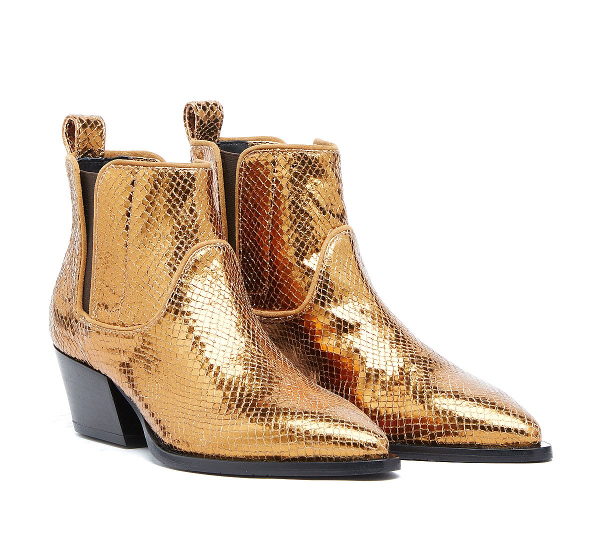 Stivaletto texano in pelle laminata