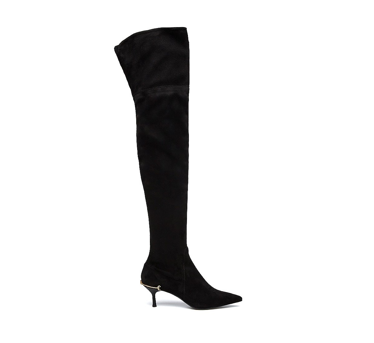 Thigh-high boots in soft suede