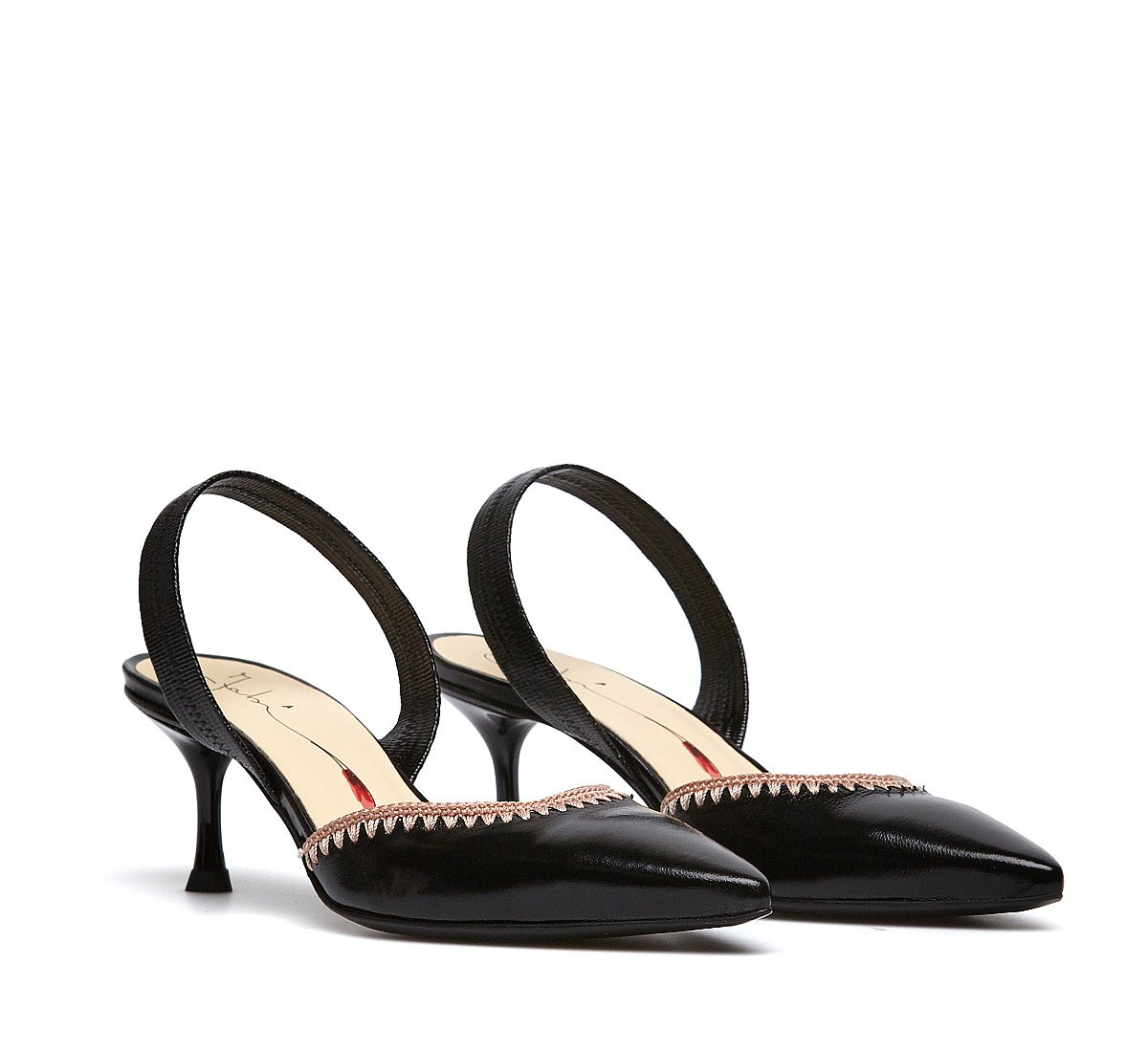 Slingback in vitello lucido