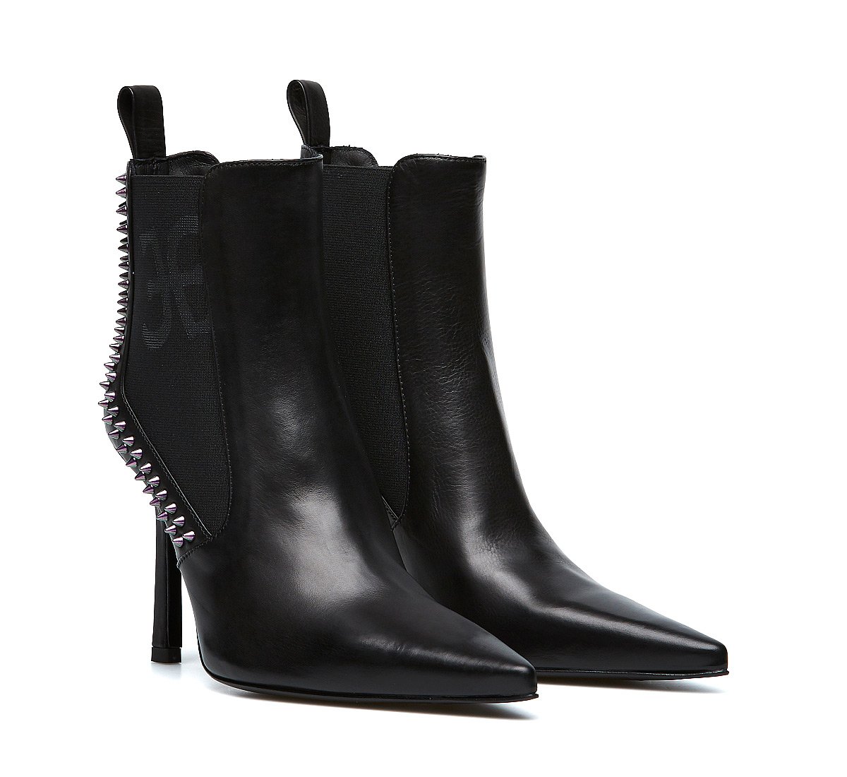 Calfskin ankle boots with Fabi logo