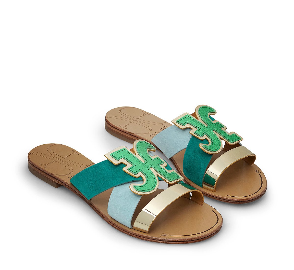 Slip-on sandal in suede
