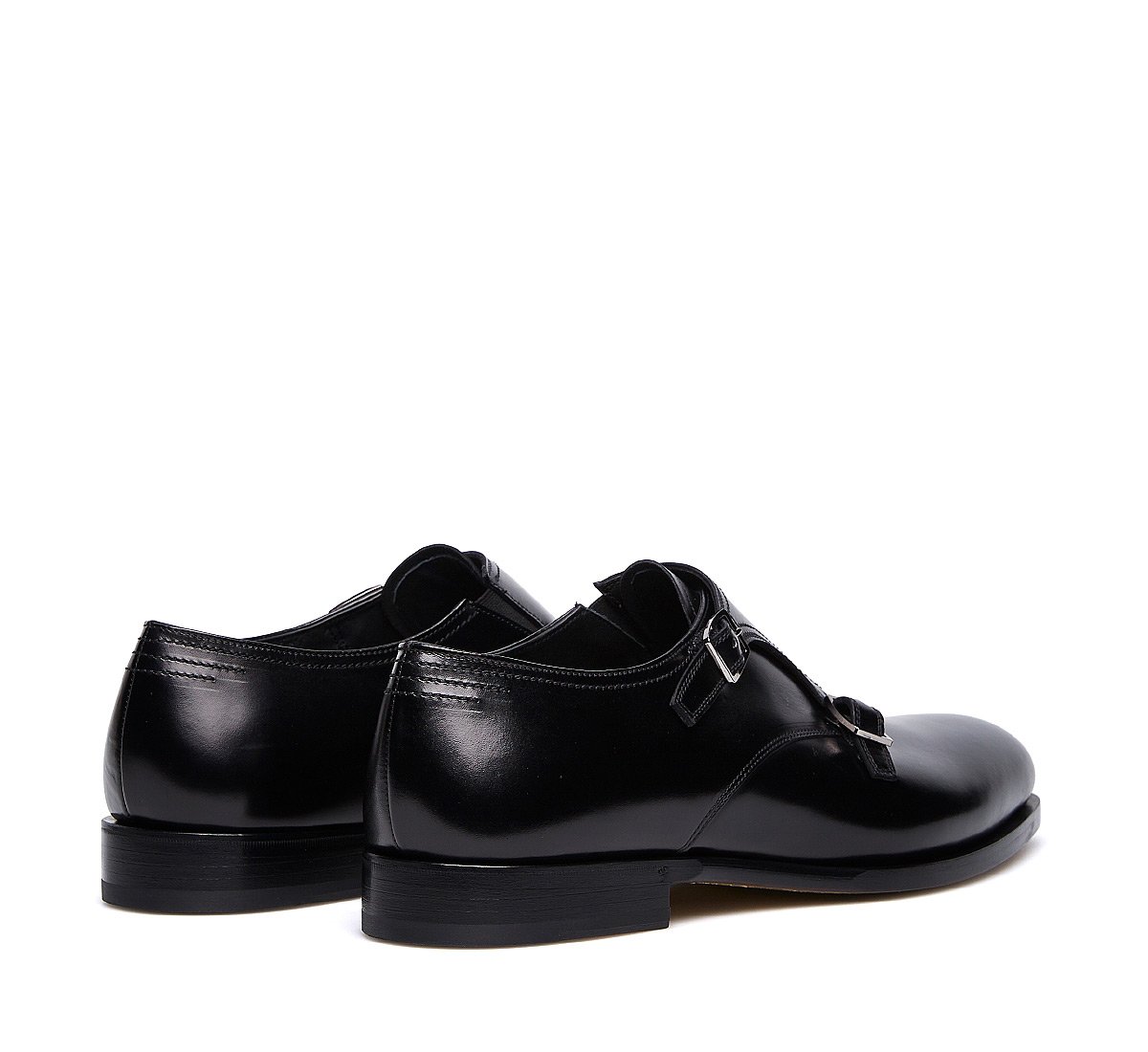 Double monk strap shoes in exquisite calfskin