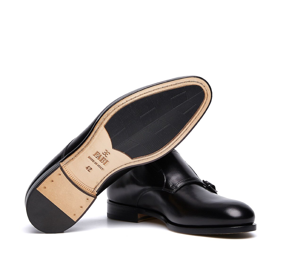 Double monk strap shoes in exquisite calfskin