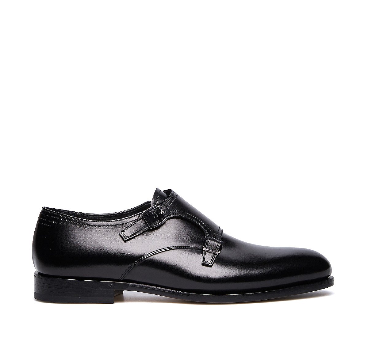 Double monk strap shoes in exquisite calfskin