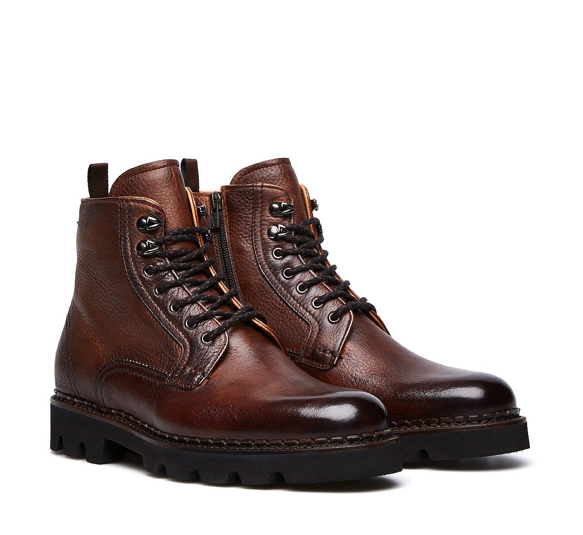 Soft calfskin combat boots