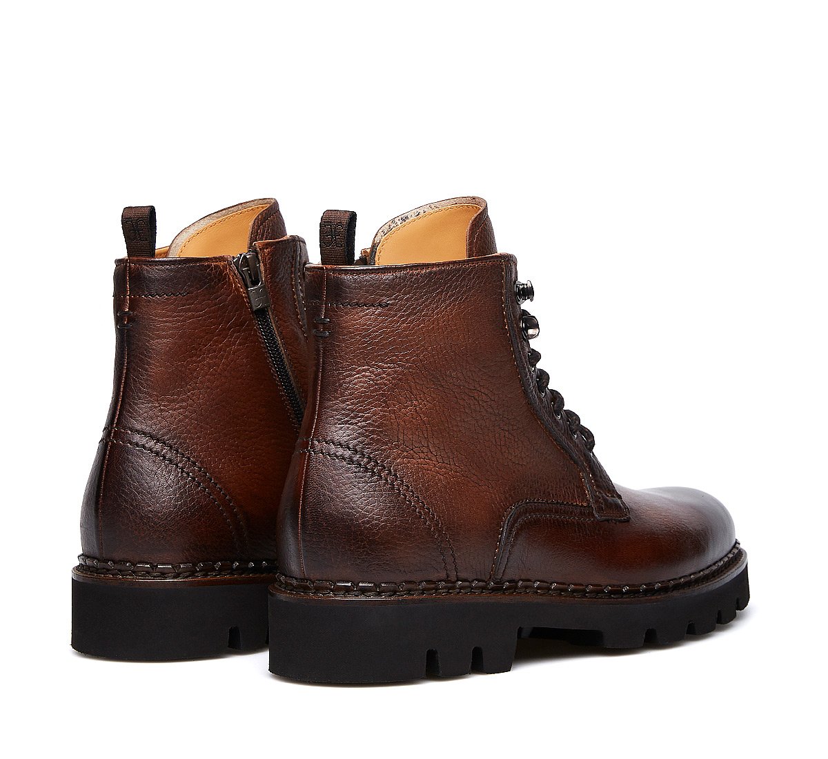 Soft calfskin combat boots