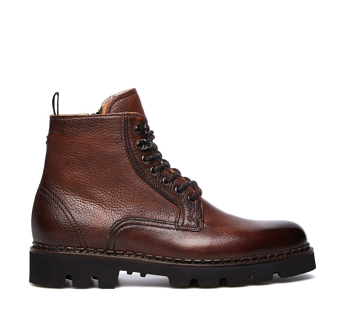 Soft calfskin combat boots