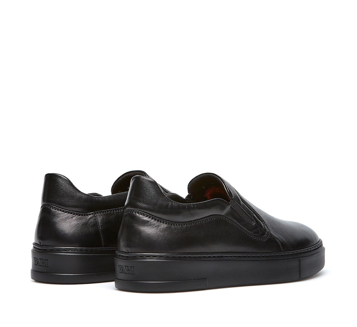 Calfskin slip-ons with warm sheepskin lining