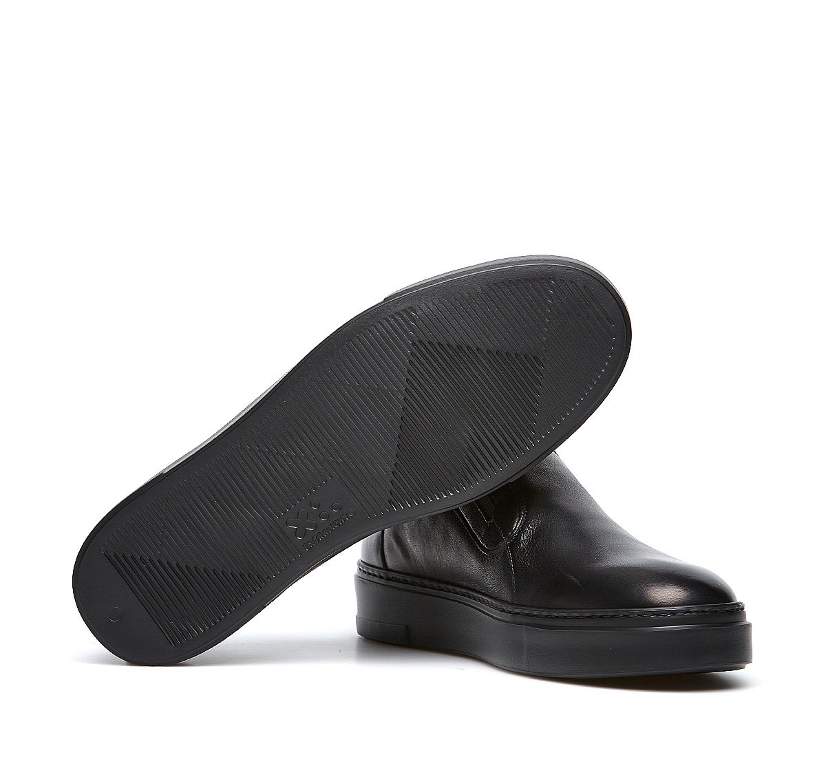 Calfskin slip-ons with warm sheepskin lining
