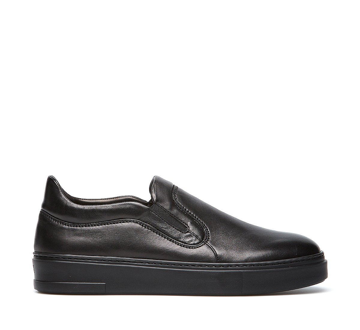 Calfskin slip-ons with warm sheepskin lining