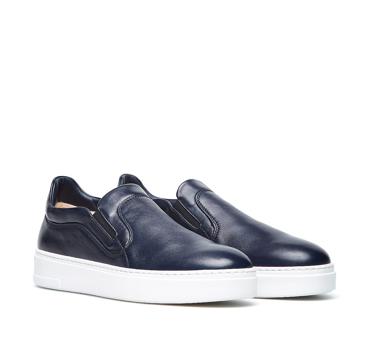 Calfskin slip-ons with warm sheepskin lining
