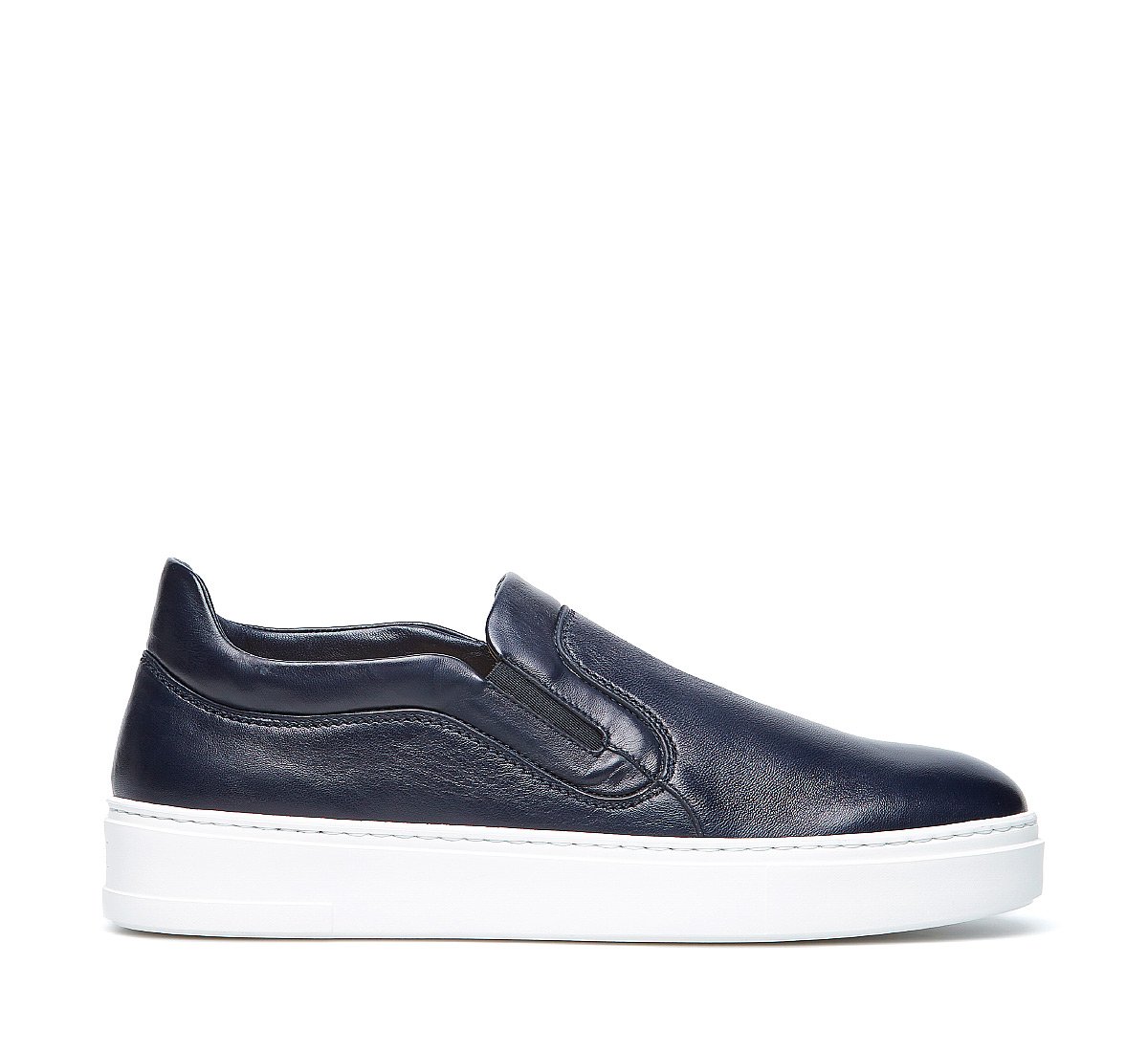 Calfskin slip-ons with warm sheepskin lining