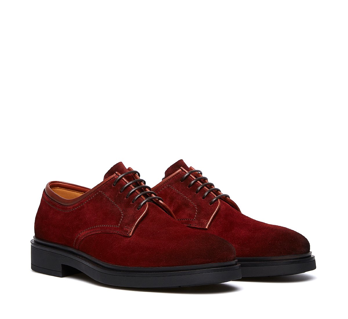 Suede calfskin lace-ups