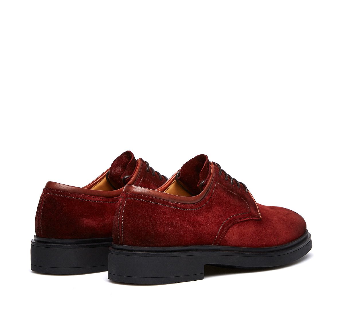 Suede calfskin lace-ups