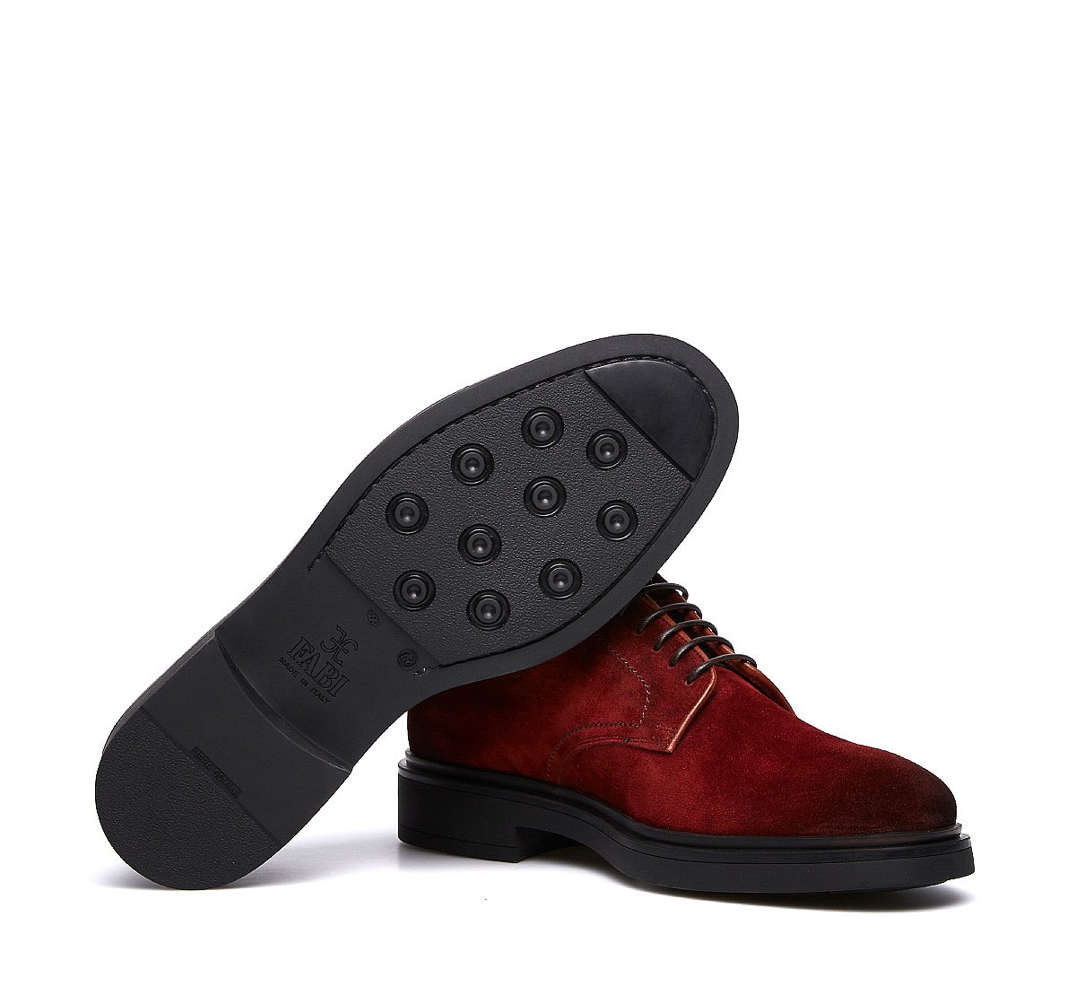 Suede calfskin lace-ups