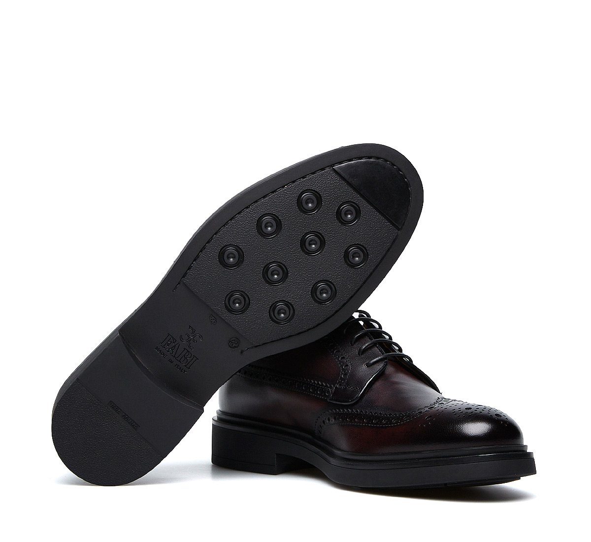 Five-eyelet derbies in hand-buffed deerskin