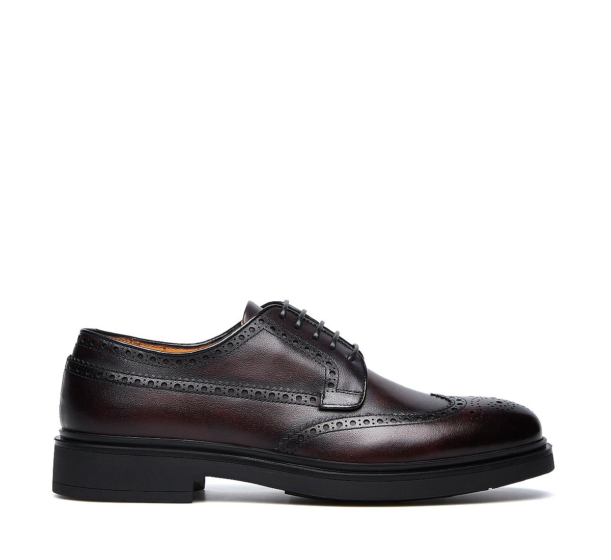 Five-eyelet derbies in hand-buffed deerskin