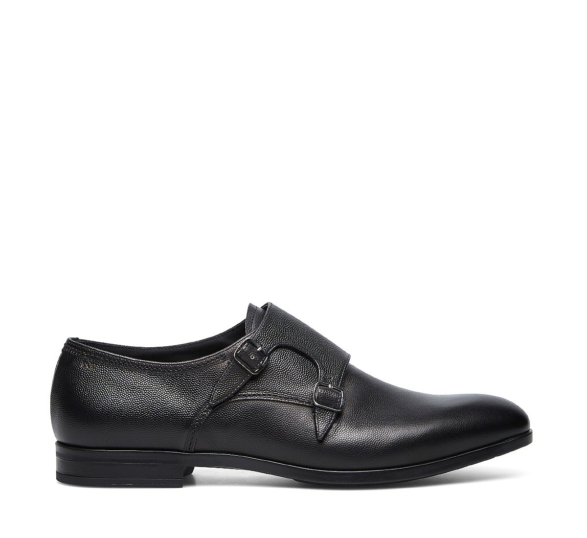Double monk strap calfskin shoes