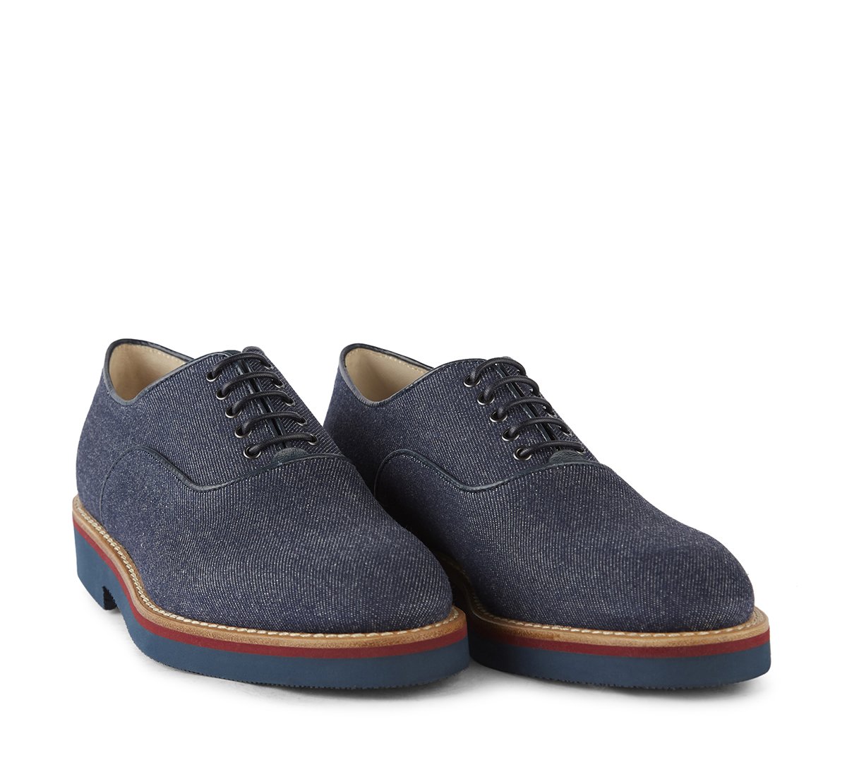 Stringata in tessuto denim