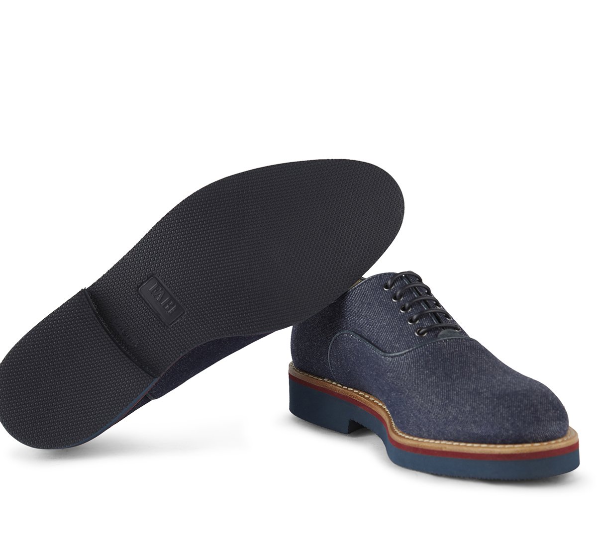 Stringata in tessuto denim