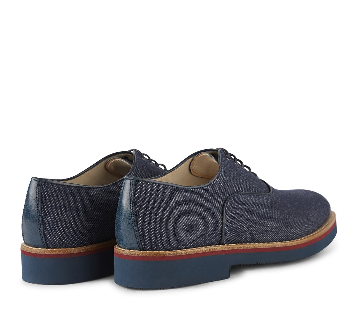 Stringata in tessuto denim
