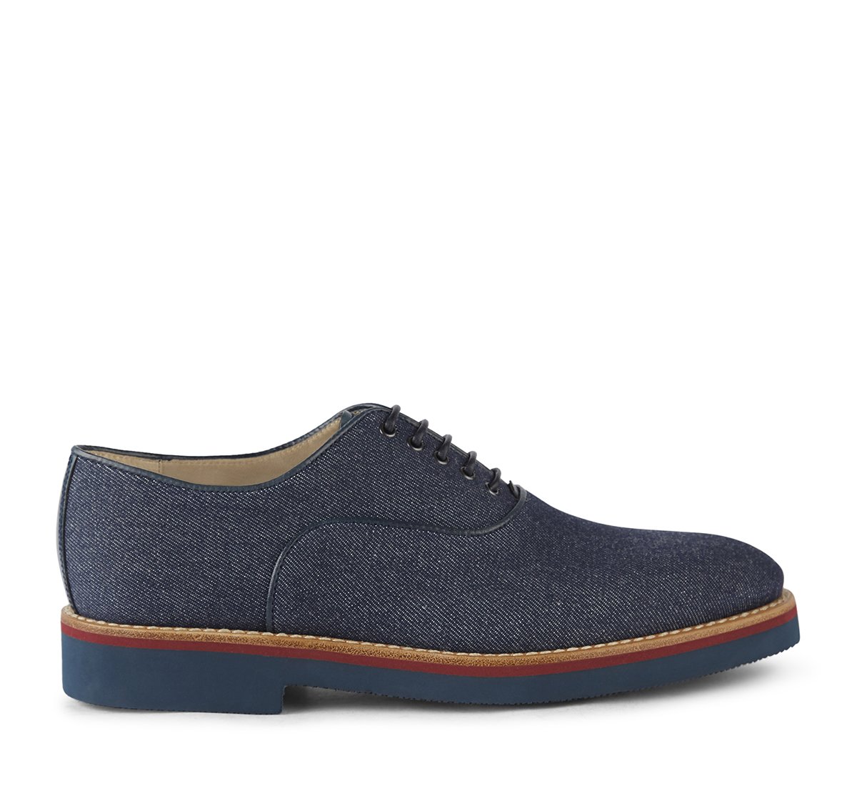 Stringata in tessuto denim