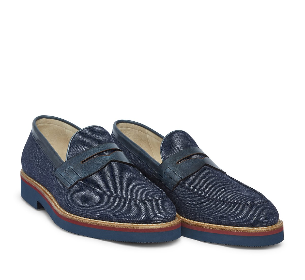 Mocassino in tessuto denim