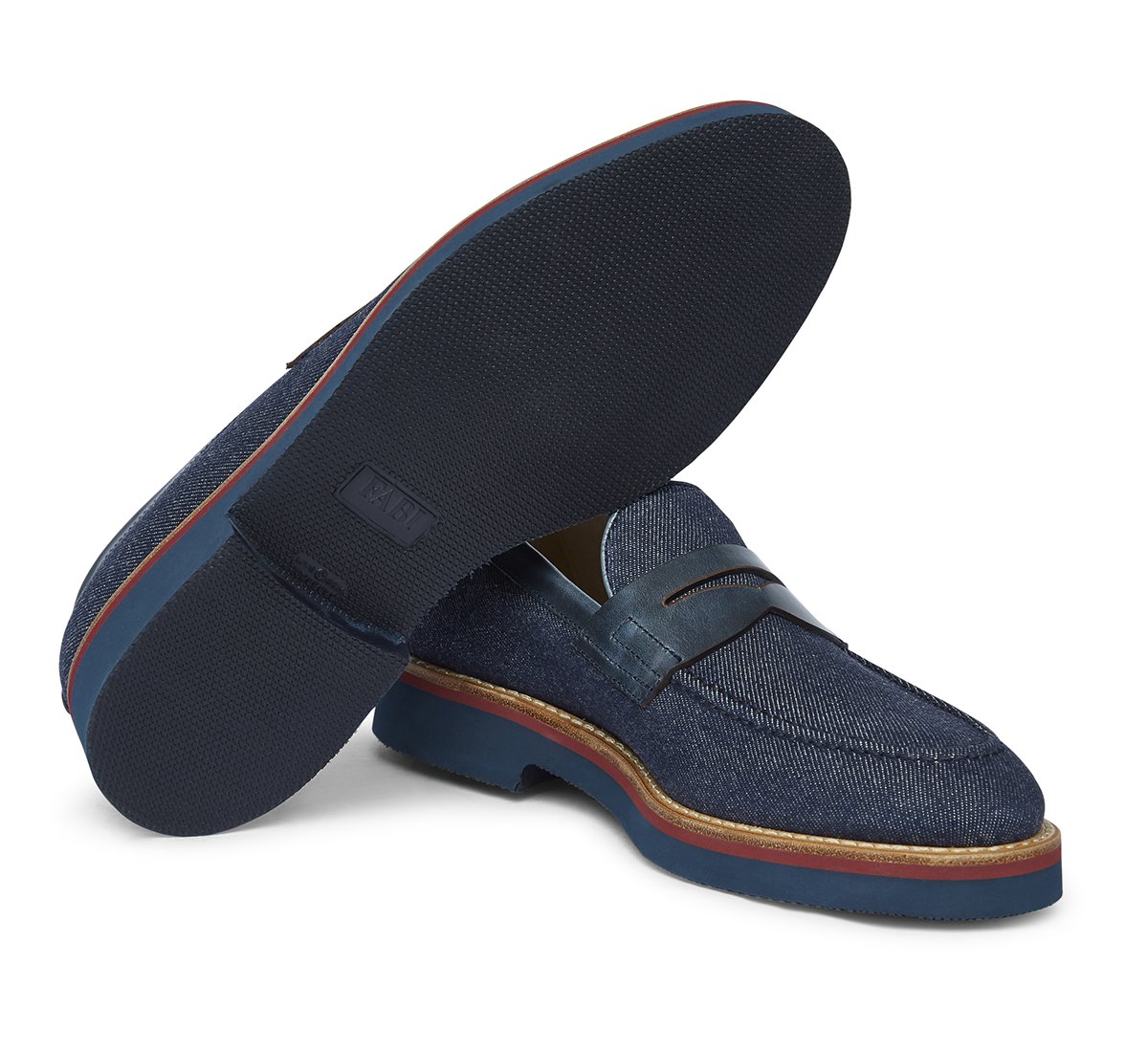 Mocassino in tessuto denim