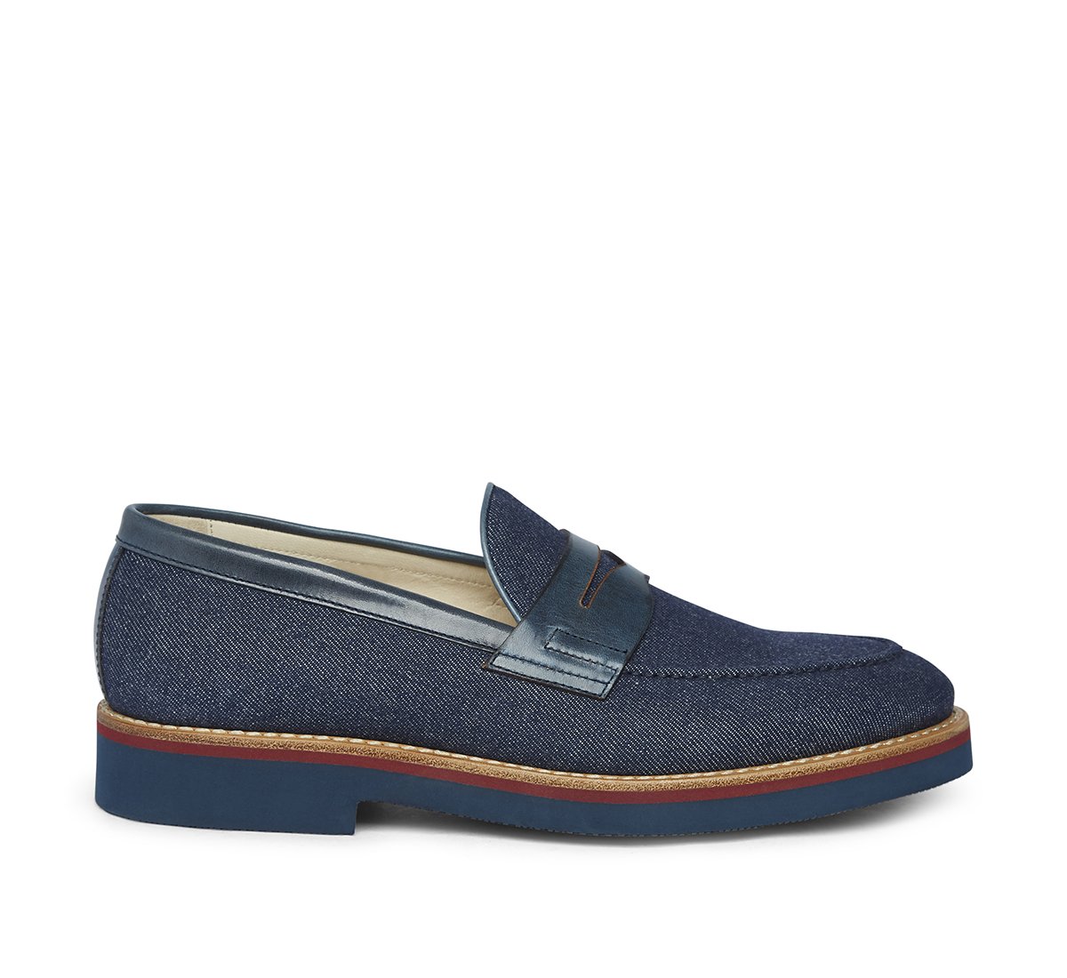 Mocassino in tessuto denim