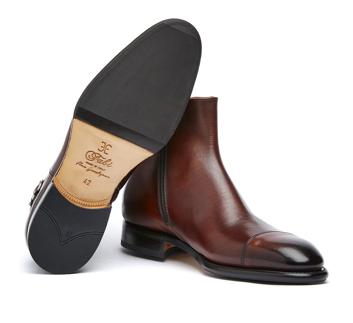 Beatle boot Flex Goodyear with double buckle in luxury calf leather