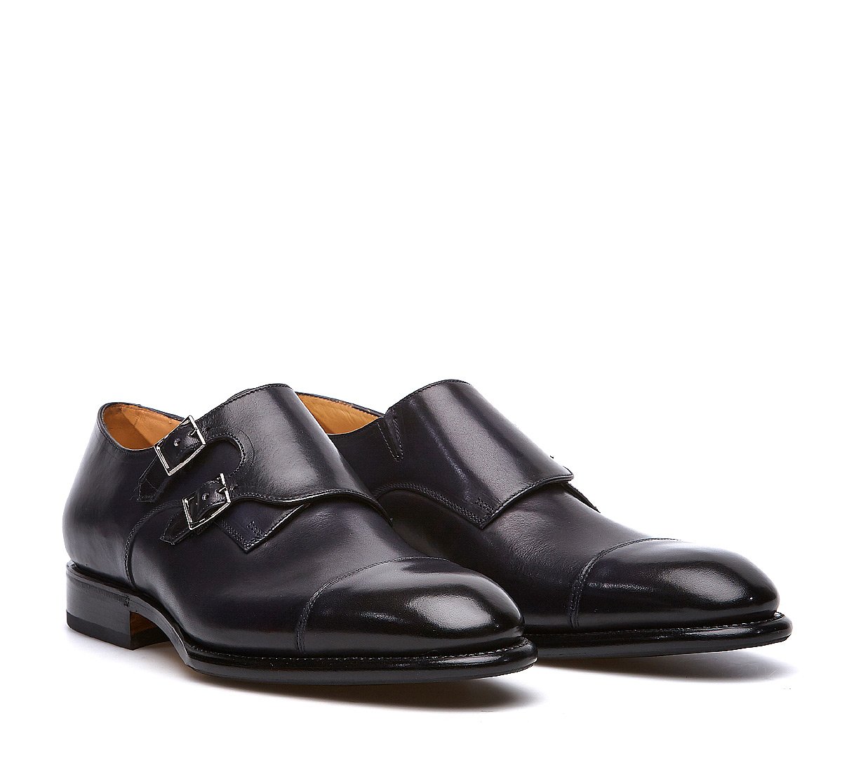 Double monk Flex Goodyear in vitello naturale
