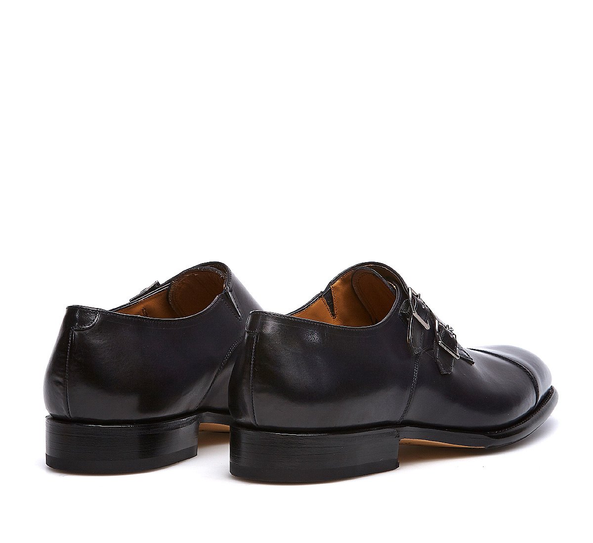Double monk Flex Goodyear in vitello naturale