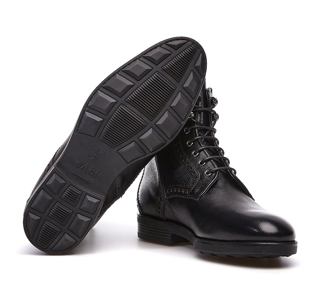 Combat boots in calf leather