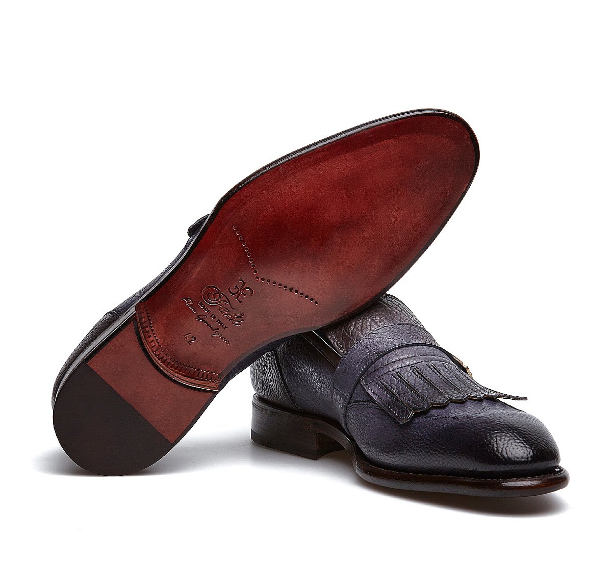Fabi Flex Goodyear monk-strap shoes in exquisite hand-aged calfskin