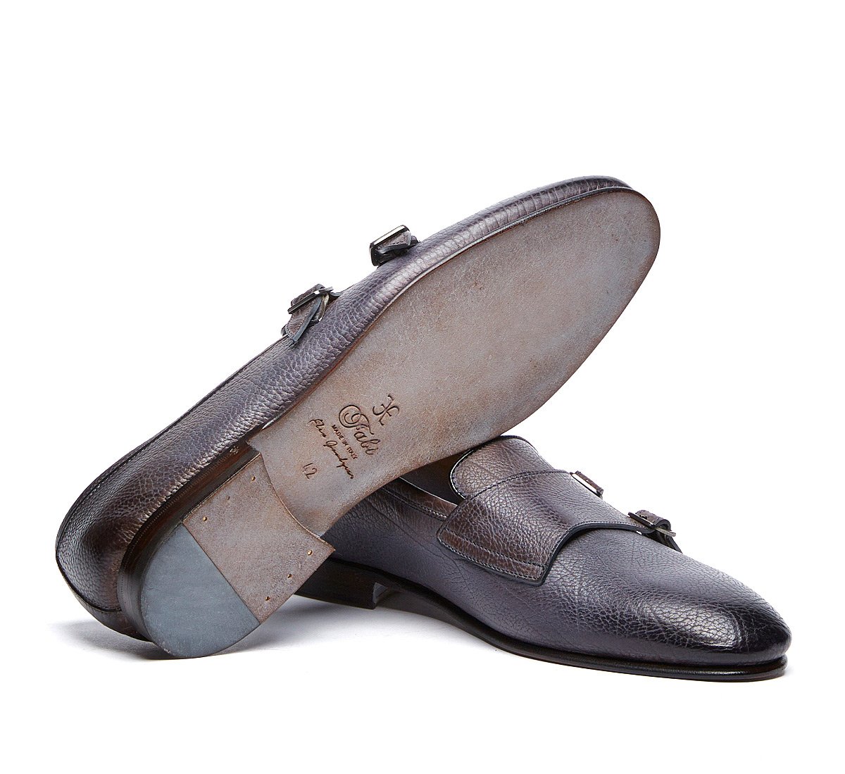 Flex Goodyear double monk calfskin shoes