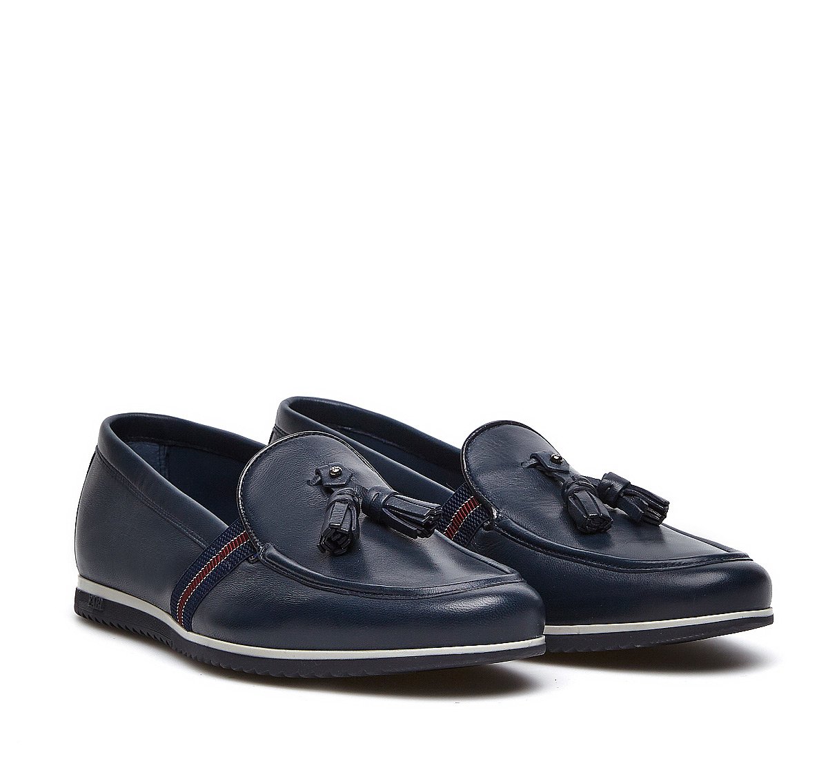 Sporty nappa leather moccasins