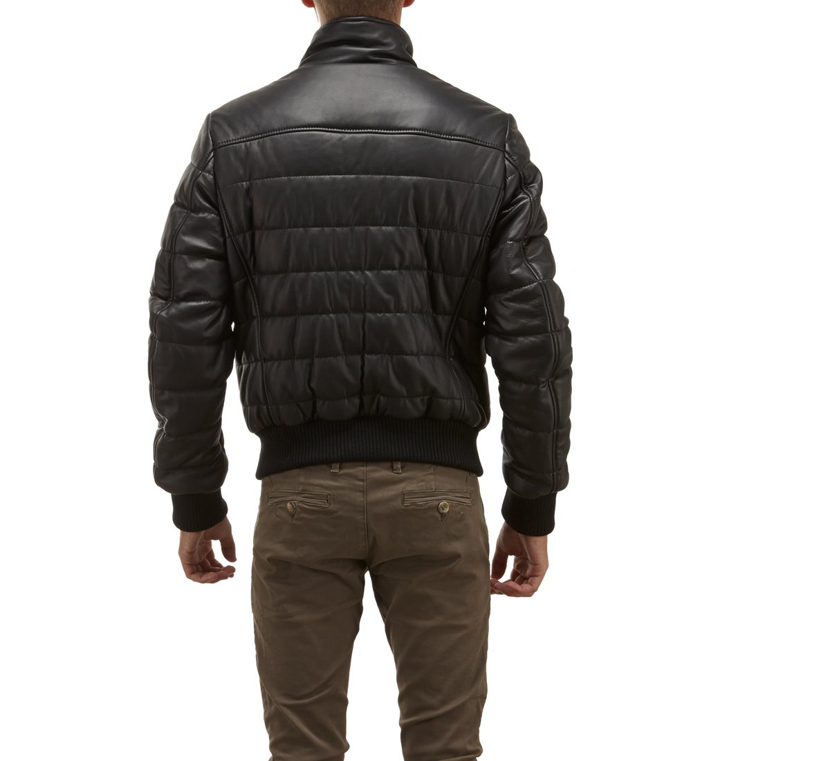 Bomber imbottito in morbida pelle