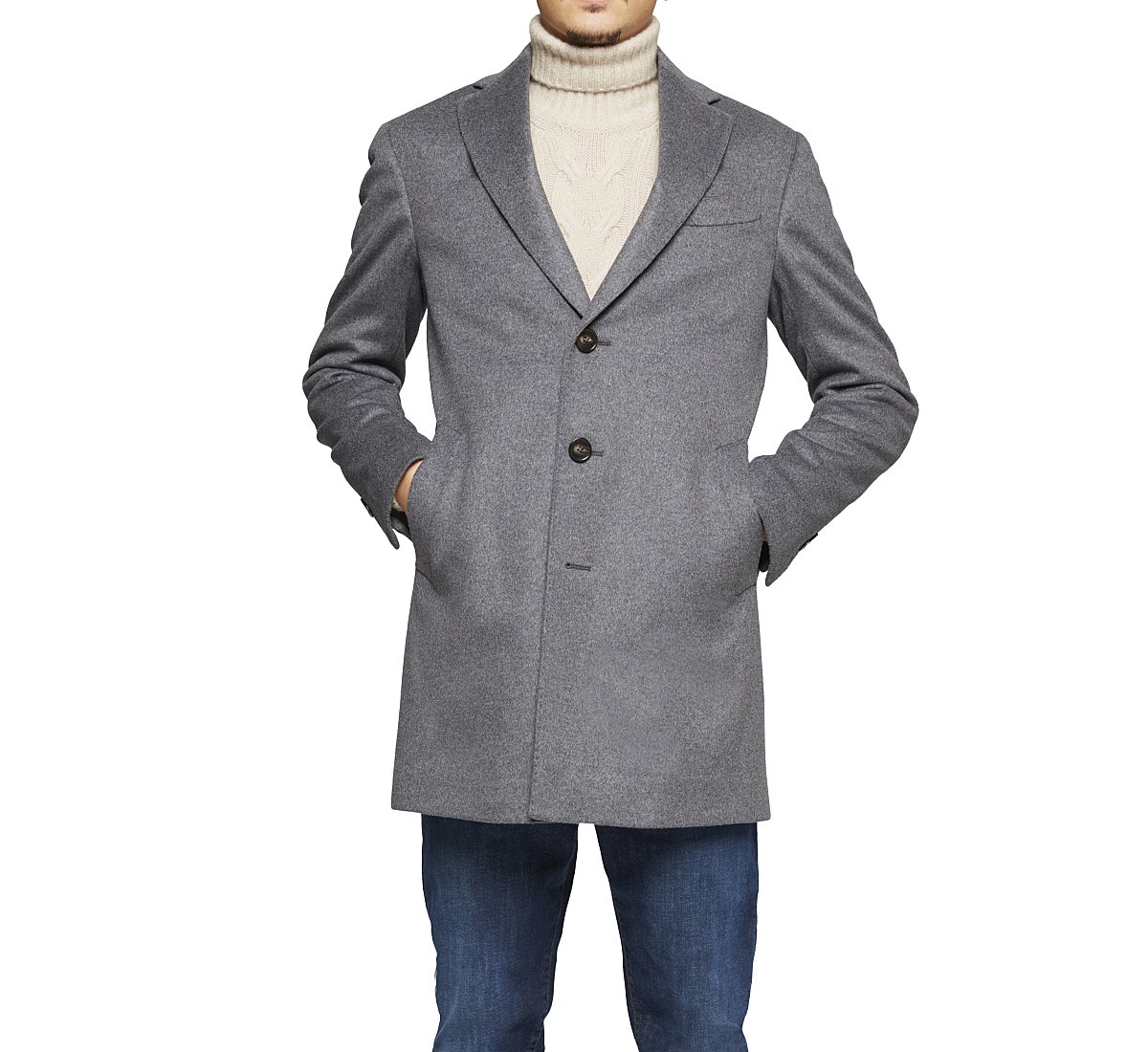 Пальто из теплой шерсти фасона tailored fit